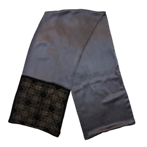 Frank Lloyd Wright Collection - Dark Brown Silk & Velvet Scarf – 12.5” x 58” - Picture 4 of 8